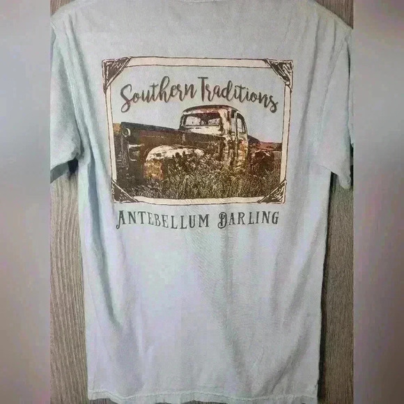 Women's Antebellum Darlings baby blue tee. Size S - Picture 4 of 4